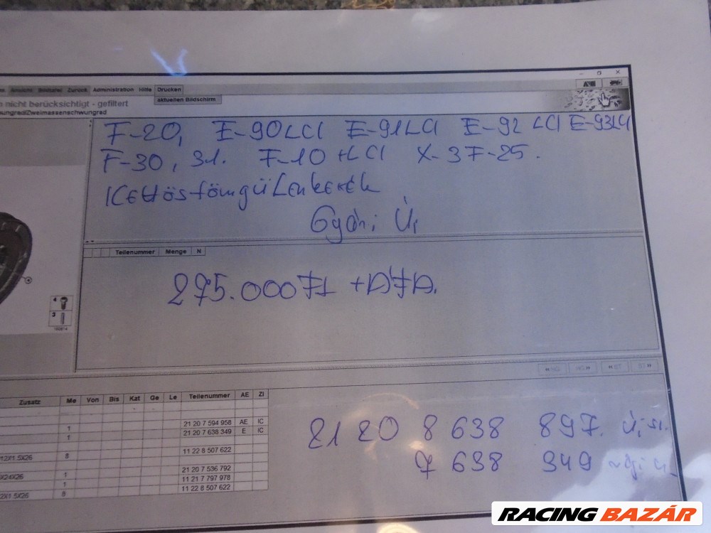 [GYÁRI ÚJ] BMW - KETTŐSTÖMEGŰ LENKERÉK | F20; E90 LCI; E91LCI; E92LCI; E93 LCI; F30; F31; F10 + LCI; F25 1-ES; 3-AS; 5-ÖS; X3 | 21208638897; 7638349 2. kép